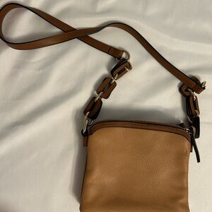 Leather Crossbody Bag in Tan